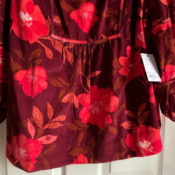 Sonoma Women's Size 2X Red Floral Corduroy Shirt - Picture 10 of 15